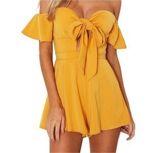 Runaway tie front romper